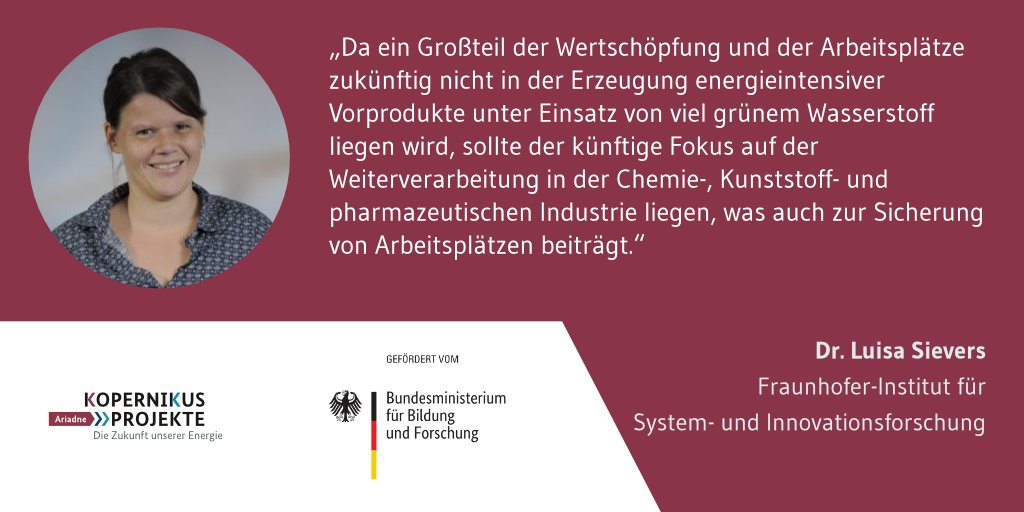 Kopernikus-Projekt Ariadne zur Energiewende (@ariadneprojekt) on Twitter photo Worauf künftig der #Fokus der energieintensiven #Industrie in #Deutschland liegen sollte und was dazu beitragen kann, #Arbeitsplätze zu sichern, erklärt #Ariadne-Forscherin Luisa Sievers vom <a href="/FraunhoferISI/">Fraunhofer ISI</a> .
Mehr zum neuen Ariadne-Report 👉 lnkd.in/eMgY52VV Worauf künftig der #Fokus der energieintensiven #Industrie in #Deutschland liegen sollte und was dazu beitragen kann, #Arbeitsplätze zu sichern, erklärt #Ariadne-Forscherin Luisa Sievers vom <a href="/FraunhoferISI/">Fraunhofer ISI</a> .
Mehr zum neuen Ariadne-Report 👉 lnkd.in/eMgY52VV