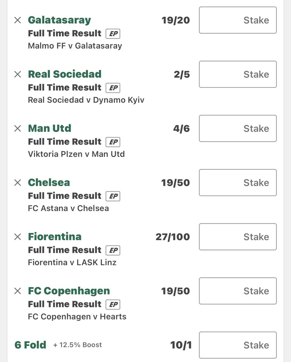 3 FROM EUROPA🏆
3 FROM CONFERENCE🏆

Odds: 10/1✍️
💸5 people get £15 if this wins💸

❤️YOU MUST LIKE AND RETWEET❤️