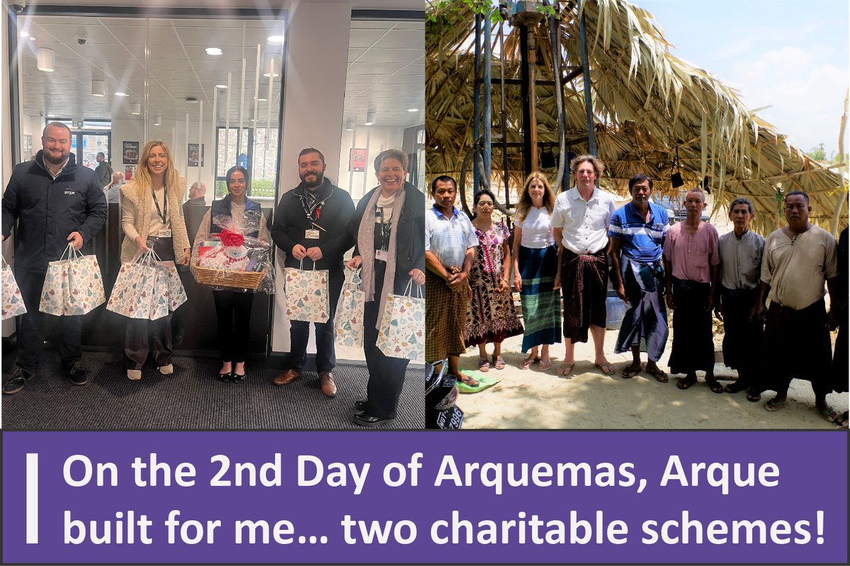 ArqueLtd's tweet photo. 🎄On the 2nd Day of Arquemas, Arque built for me… two charitable schemes!🎄

🎁 Exeter College: Supporting local families with essential items &amp; festive cheer.

💧 Wellspring Myanmar: Delivering clean water to those in need.

#arquemas #givingback #buildinghope https://t.co/BHCXqlckVj