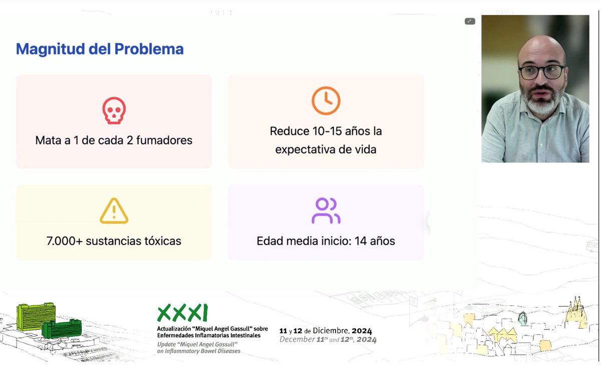 IBDgermanstrias (@ibdcanruti) on Twitter photo #MAG24 <a href="/jacobosellares/">Jacobo Sellares</a>
La addicción al 🚬🚬 en EII.
💣Un problema de gran magnitud!
❗️Es importante disponer de unidades de deshabituación con manejo multidisciplinar para ayudar a nuestros pacientes. #MAG24 <a href="/jacobosellares/">Jacobo Sellares</a>
La addicción al 🚬🚬 en EII.
💣Un problema de gran magnitud!
❗️Es importante disponer de unidades de deshabituación con manejo multidisciplinar para ayudar a nuestros pacientes.