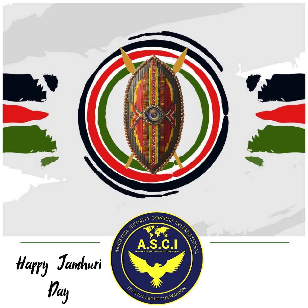 As we celebrate 61 years of independence, Armistice Security Consult International (ASCI) honors Kenya’s journey of resilience and progress. Together, let’s continue building a secure, united, and prosperous future.  
Happy Jamhuri Day!
#KenyaAt61 #JamhuriDay2024 #ASCI