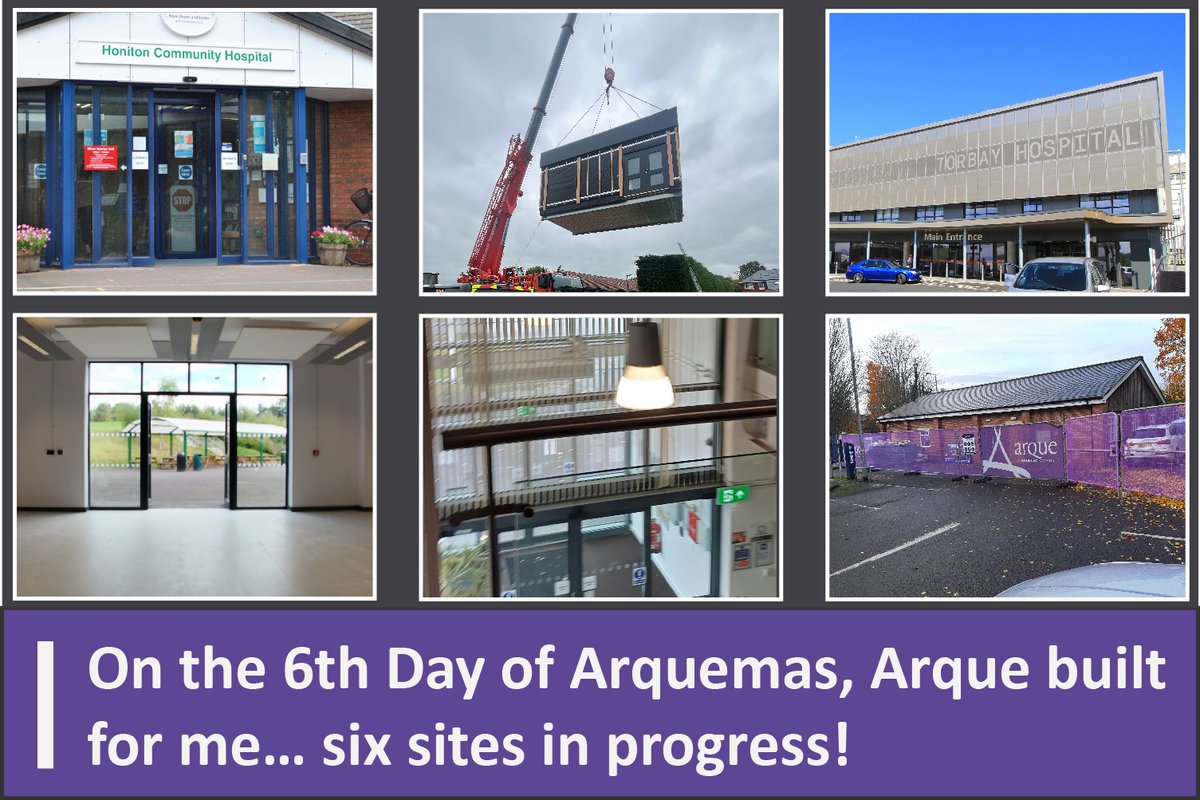 ArqueLtd's tweet photo. 🎄 On the 6th Day of Arquemas, Arque built for me… six sites in progress! 🎄

📋 CT Scanner Replacement at Torbay Hospital
🏫 Cranbrook Education Campus
🏥 Honiton Hospital
🏠 West Somerset House
🏢 Tiverton Work Hub
🏥 Whipton Hospital

#arquemas #inprogress #buildingthefuture https://t.co/DbQ3tH8n4U