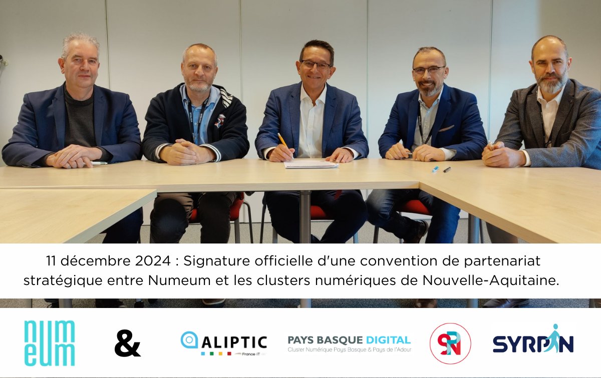 𝖯𝖠𝖱𝖳𝖤𝖭𝖠𝖱𝖨𝖠𝖳 | Signature officielle d'une convention de partenariat stratégique entre numeum et les clusters numériques de Nouvelle-Aquitaine 📝🤝

🔵 Pour en savoir + : aliptic.net/actu/conventio…