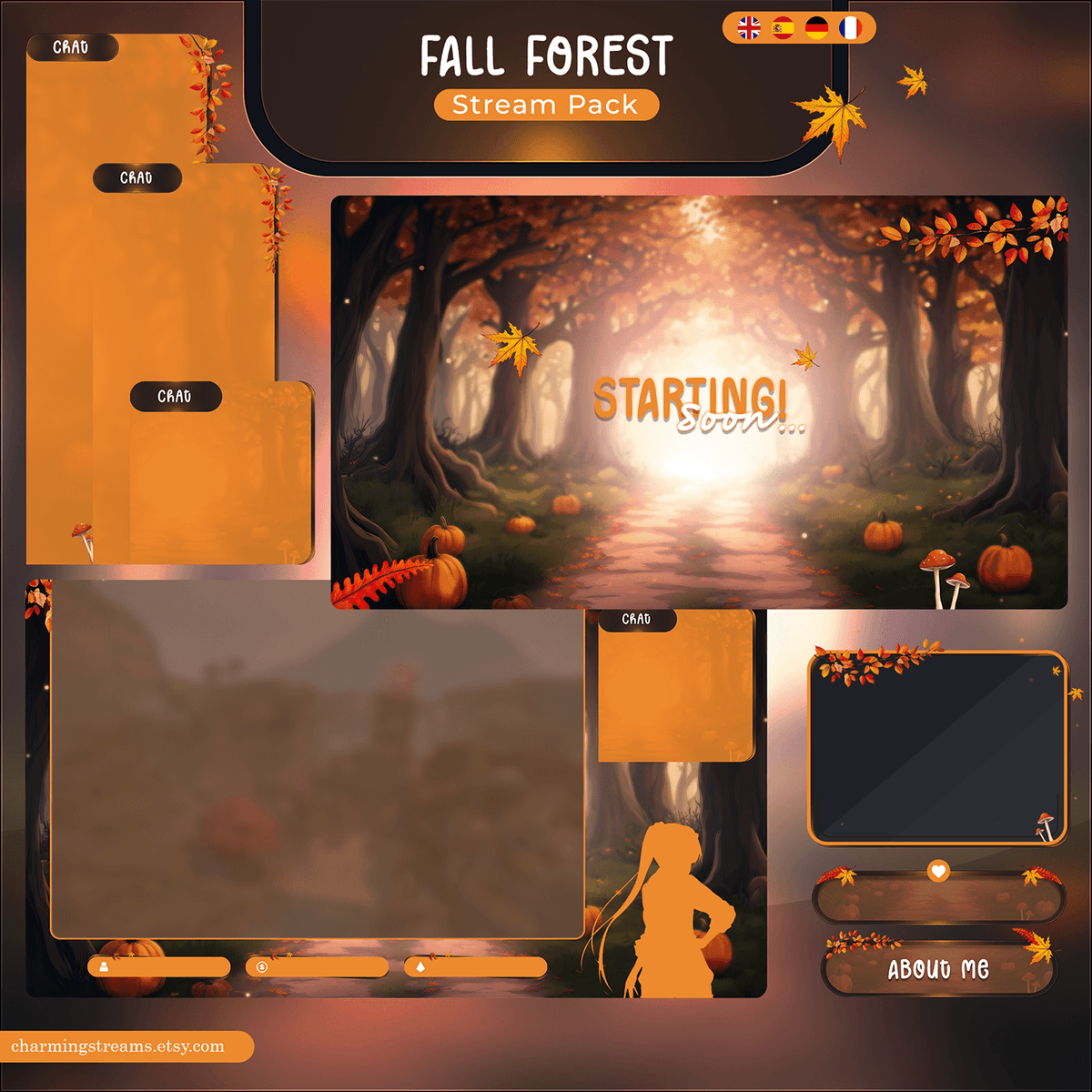 CharmingStreams's tweet photo. 🍂 Fall Forest Purple Stream Bundle 🍂
⤷ Animated  
⤷ Customizable  
⤷ For Vtubers and Streamers https://t.co/JqvMQsUDsq