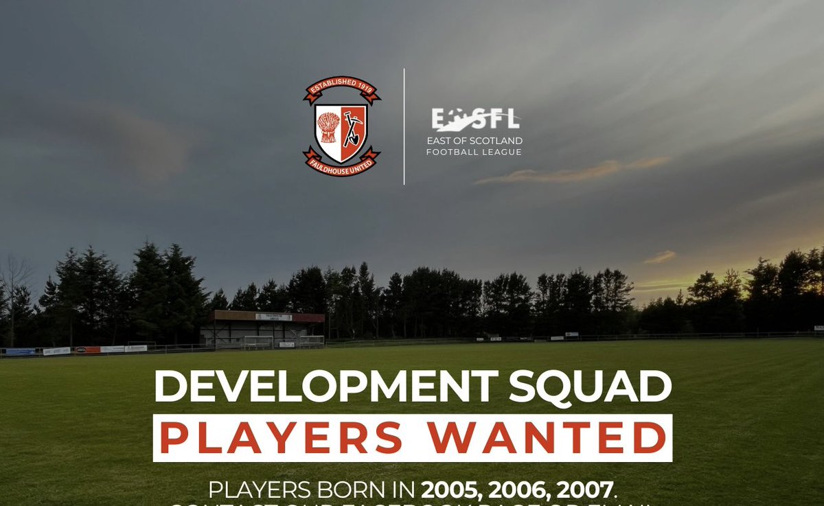 Due to several promotions to our First Team Squad we are looking to add a couple to our Development Squad. 

With several from our Development Squad stepping up we have a proven track record in providing a positive pathway. 

Drop me a DM or email technical@fauldhouseunited.co.uk