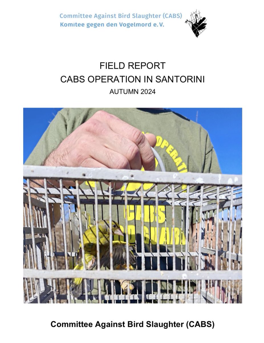 CABS_REPORTS's tweet photo. 📖🔗 Committee Against Bird Slaughter (CABS) 

Field Report - CABS Operation in #Santorini. Autumn 2024

Read the full report here 👉 https://t.co/J1eK9usRzc https://t.co/aqk49HGfkn
