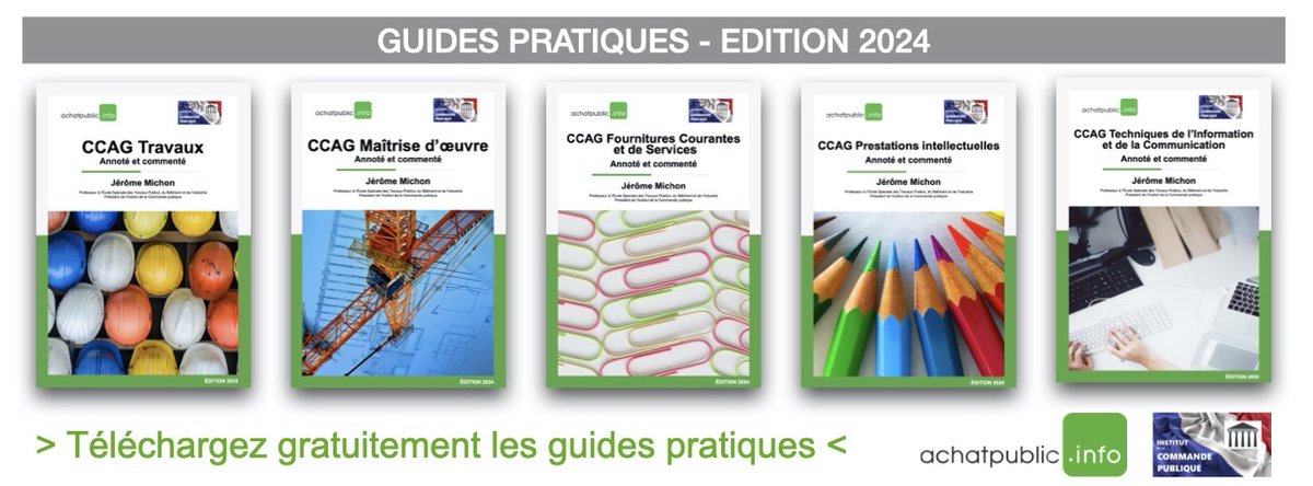 achatpublic_com's tweet photo. 📗 #CommandePublique : Appropriez-vous les 5 #CCAG avec les guides pratiques des CCAG annotés & commentés - Edition 2024. #AchatsPublics #MarchésPublics
💾 Téléchargez gratuitement les guides pratiques des CCAG > https://t.co/2juBQHxI5h https://t.co/Tz7eoDBpjK