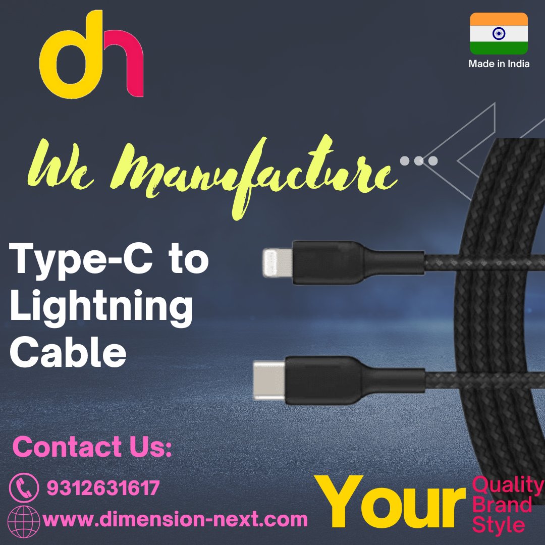 dimension_next_'s tweet image. Champion Type-C to Lightning Cable | 27W Fast Charging | PD | For iPhone 14/13/12/11/X/XR/XS/Max/iPad
#ChampionCable #TypeCToLightning #FastChargingCable #PDCharging #LightningCable #27WFastCharging #PowerDeliveryCable #DurableChargingCable #EfficientCharging #iPhoneFastCharging