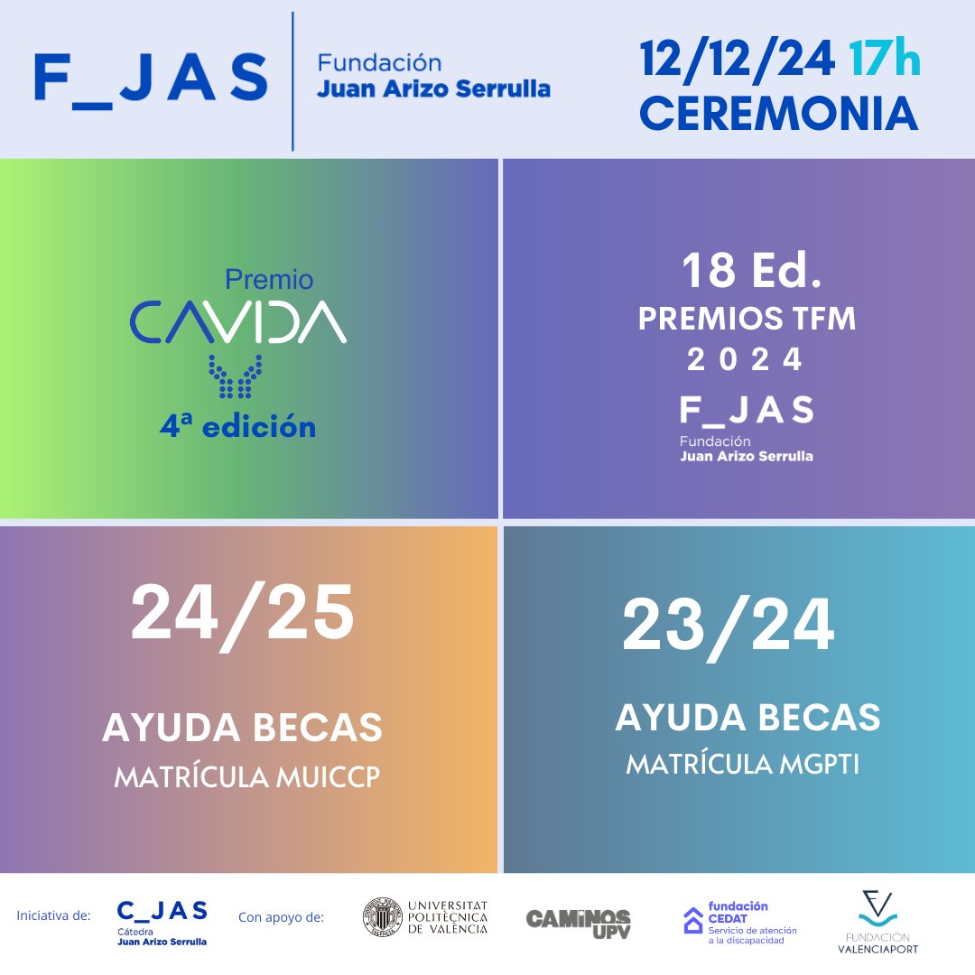 CaminosUPV's tweet photo. 🔵 HOOOY se celebra la gala de entrega de reconocimientos de la
@fundjuanarizo
🔹 Premio CAVIDA
🔹 Premios Fin de Carrera
🔹 Becas #MUICCP
🔹 Becas #MGPTI
📍Salón de Actos ETSICCP 4H, 17:00h ❗
¡Qué ganas de veros! 💙 https://t.co/nJAPbIFWXp