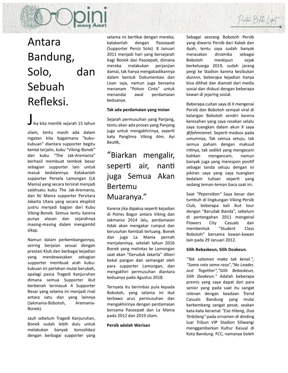 fahmiamet's tweet photo. ANTARA BANDUNG, SOLO, DAN SEBUAH REFLEKSI.

Opini ini pure opini Pribadi, mohon maaf jika ada salah dalam penyampaiannya.

Mari mulai biasakan diskusi secara terstruktur. https://t.co/vpW1PNfAau