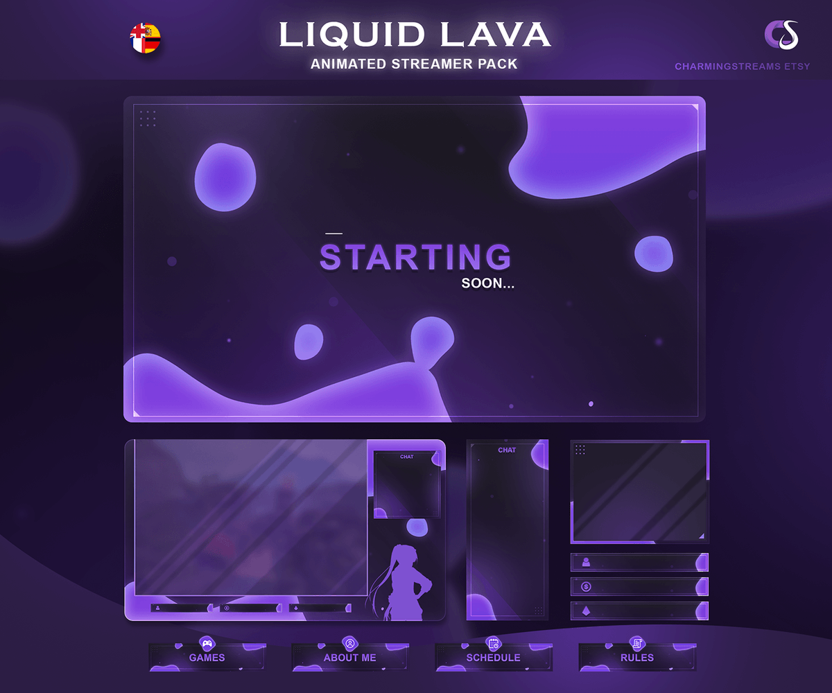 CharmingStreams's tweet image. Liquid Lava Animated Stream Pack 
✧ On Etsy
✧ For Streamers, Vtubers
✧ Modular 
✧ Animated

#Vtubers #VTuberAssets #Twitch #VtuberDebut #twitchstreamer #Vtuber #twitchstreaming #twitchgaming #streamers #streampack