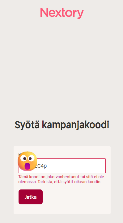 Droopal's tweet photo. @McDonaldsFI Kannatti rekisteröityä Nextoryyn tämän takia. Joulukalenterin koodi ei toimi. https://t.co/NUSAur3db4