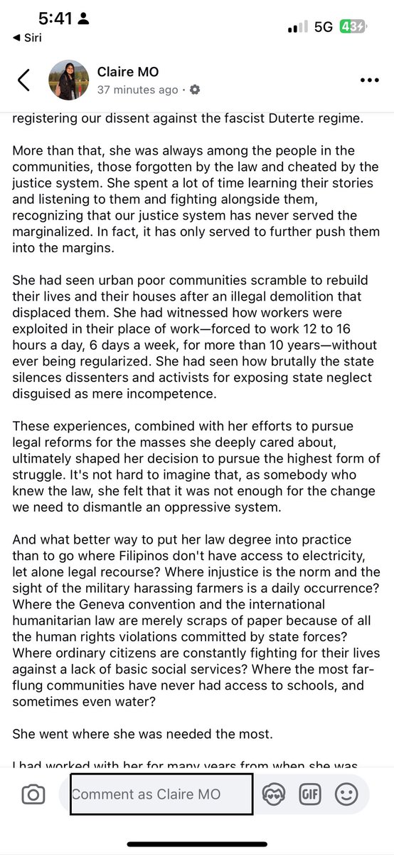 _claireo's tweet photo. As we await the bar exam results, I want to tell you all about a comrade, friend, and lawyer-revolutionary, Hannah Cesista who was martyred on Feb 25, 2024. She would have turned 27 yesterday. She passed the 2022 Bar but didn't take oath and chose to return to the masses instead. https://t.co/5GqY4jOStD