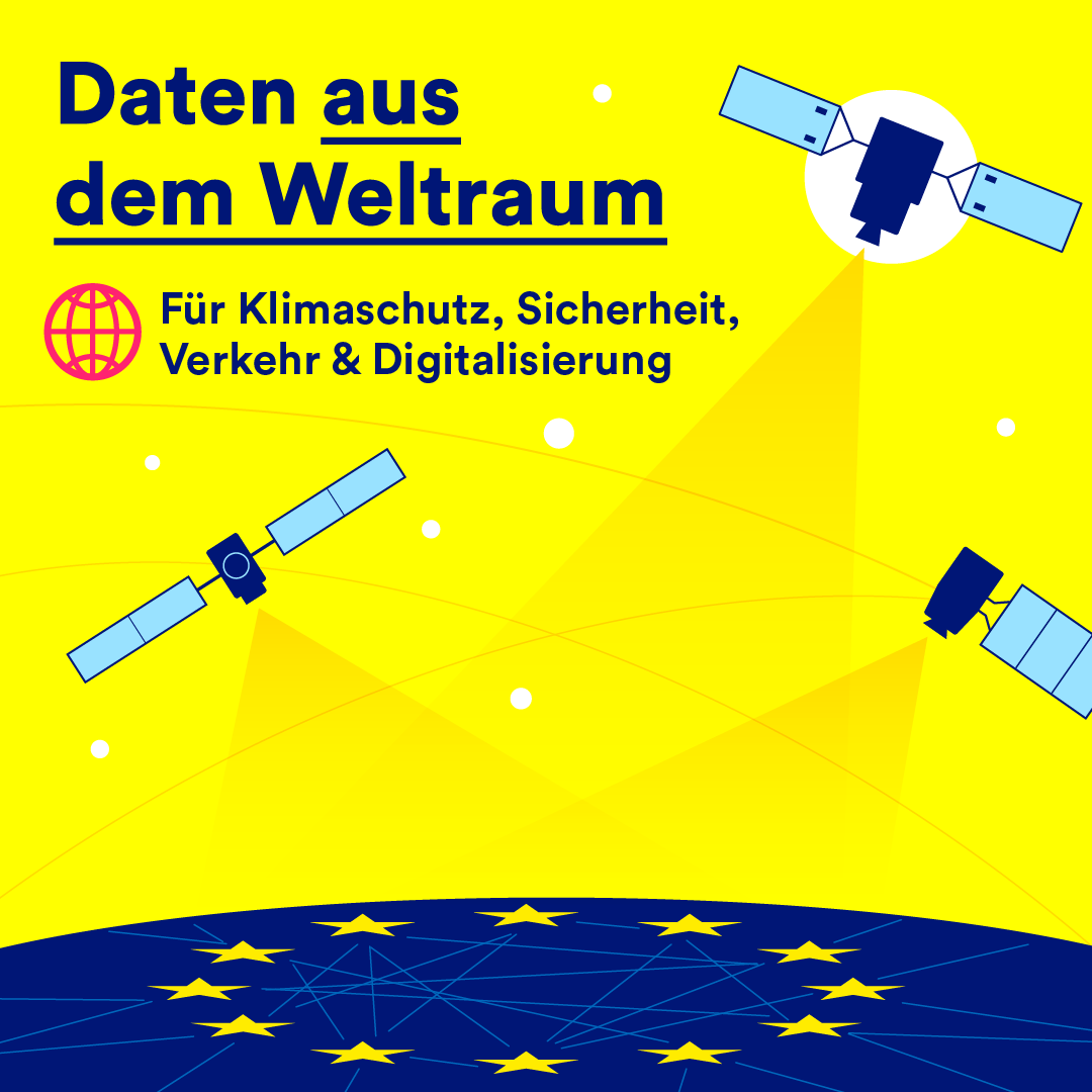 BMV's tweet image. Aus dem All für Deinen Alltag – #Satellitendaten können künftig besser genutzt werden! 🛰️ Dafür hat die Bundesregierung die neue Anwendungsstrategie beschlossen. 
Und darum geht's 👇  
@CopernicusECMWF , Galileo und @eumetsat  liefern wichtige #Daten – und zwar "Made in Europe".