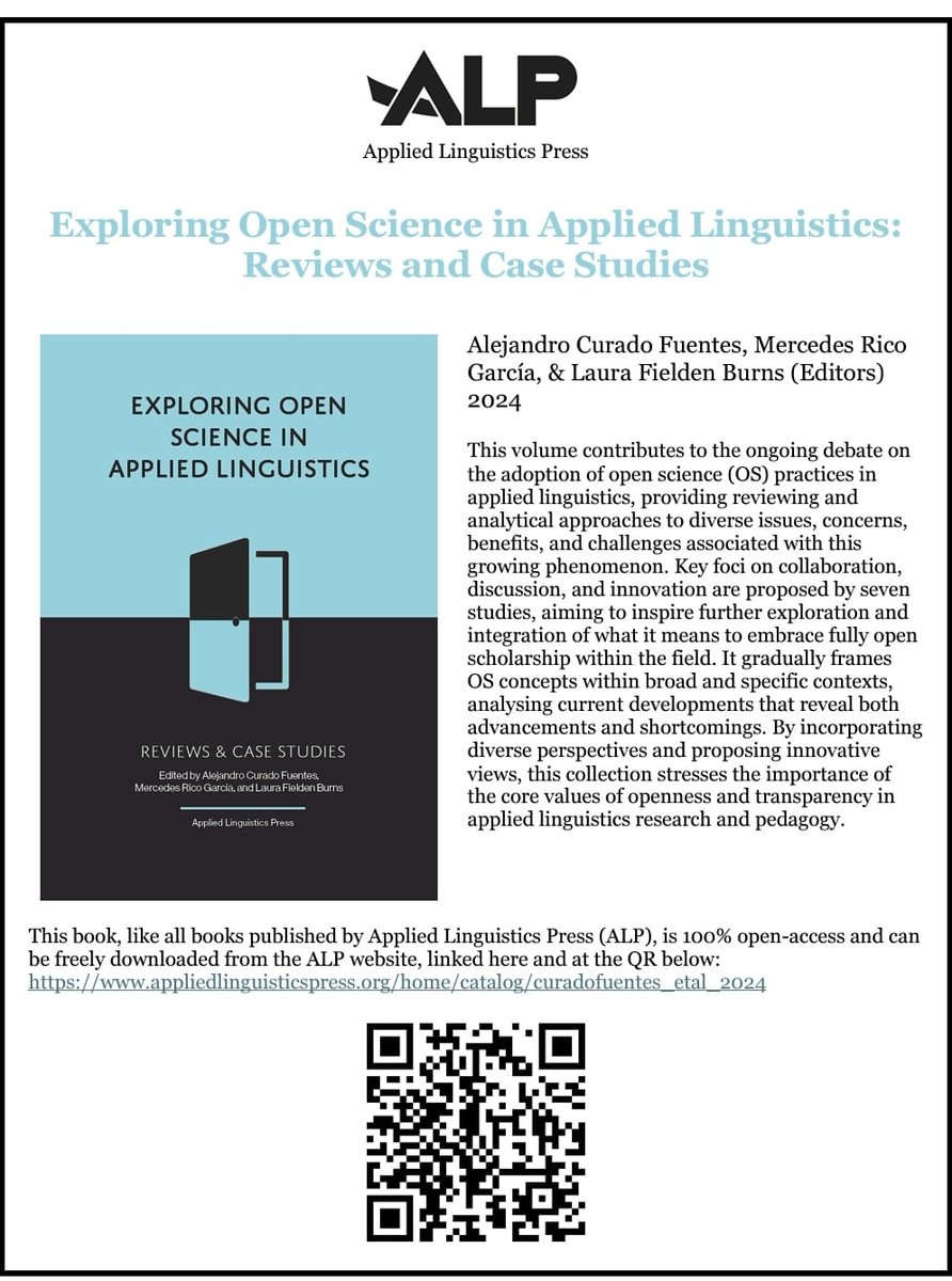 📢New publication alert!!

Our team member #IgnacioGuillén has contributed with a chapter on #OpenScience 🔓 in applied linguistics. 

If you want to know more about its latest developments and trends, check it out! It is open access 🤓 

➡️📄shorturl.at/VQaWf