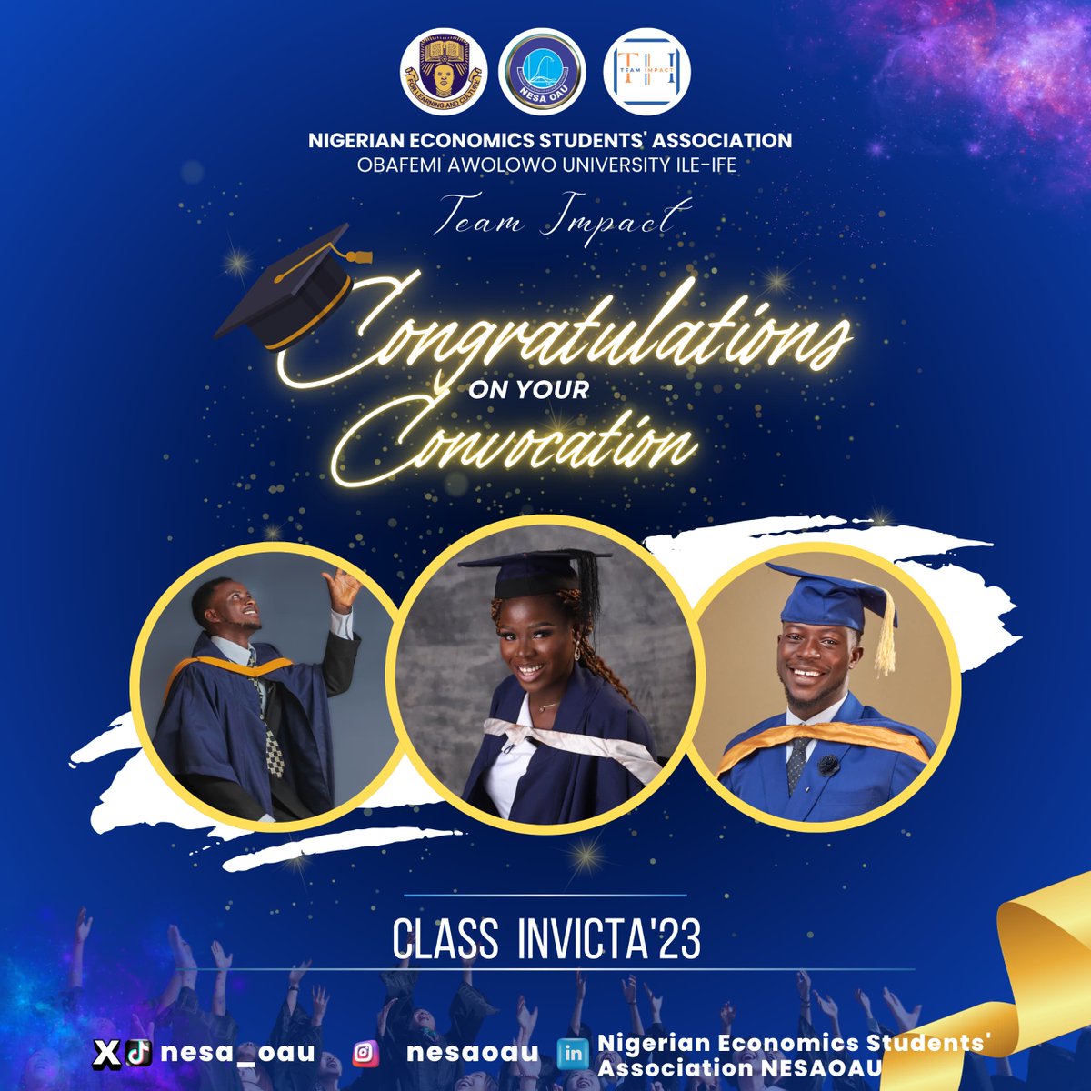 NESA_OAU's tweet photo. To Class Invicta of 2023❤️
Today marks a significant milestone in your academic journey. 
Your hard work, dedication, and perseverance have paid off and we are proud of you.
Congratulations 🎉 🎉 

#greatifestudents #nesaou
 #obafemiawolowouniversity 

https://t.co/TT1COFRyxV https://t.co/kvzBB6l6an