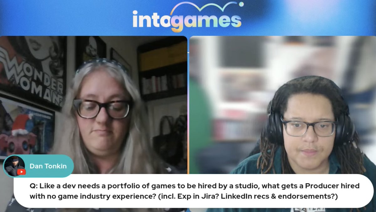 Seek (@cursed_nomad) on Twitter photo Some useful insights from <a href="/Steve_Bromley/">Steve Bromley 🦆</a> (Games User Research) on research and playtesting & <a href="/Wormella/">Nia Wearn</a> (<a href="/DambusterStudio/">Dambuster Studios</a>) on Producing... I must face my Jira demons soon (<a href="/Atlassian/">Atlassian</a>).
Now... Back to my <a href="/unity/">Unity</a> & <a href="/UnrealEngine/">Unreal Engine</a> classes.
Thanks guys & <a href="/intogamesHQ/">Into Games</a> Some useful insights from <a href="/Steve_Bromley/">Steve Bromley 🦆</a> (Games User Research) on research and playtesting & <a href="/Wormella/">Nia Wearn</a> (<a href="/DambusterStudio/">Dambuster Studios</a>) on Producing... I must face my Jira demons soon (<a href="/Atlassian/">Atlassian</a>).
Now... Back to my <a href="/unity/">Unity</a> & <a href="/UnrealEngine/">Unreal Engine</a> classes.
Thanks guys & <a href="/intogamesHQ/">Into Games</a>