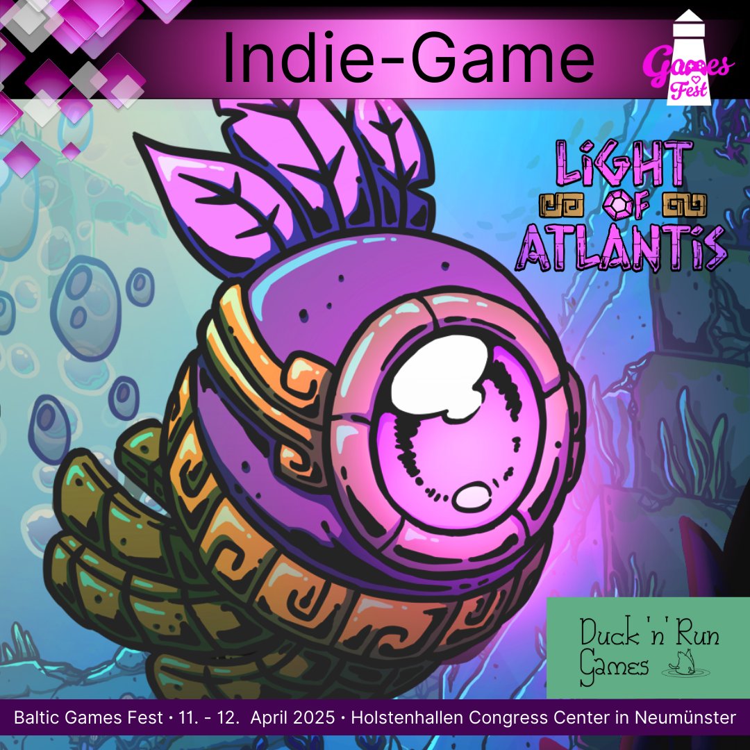BalticGFest's tweet photo. @LightAtlantis by Duck 'n' Run Games will be at the Baltic Games Fest!! 🤩

Explore the depths of the ocean in this 2D-Puzzle-Metroidvania and solve the ancient puzzles of Atlantis! 

#balticgamesfest #indiegame #indiedev #lightofatlantis https://t.co/JSKbbisBwZ