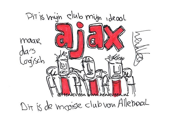 Voorspel de juiste eindstand van #AJAlaz en WIN deze originele tekening van <a href="/henkveen/">Henk Veen</a>! Mention en volg ons beide en RETWEET! #AJAX