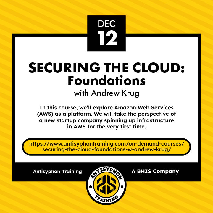 Day 347 of 366 Days of Cyber!

Want to take what you learned from yesterday post further? Antisyphon Training has got you covered -antisyphontraining.com/course/securin…

If you'd like more helpful educational content, check out the Infosec Survival Guide: GREEN BOOK -  blackhillsinfosec.com/prompt-zine/pr…