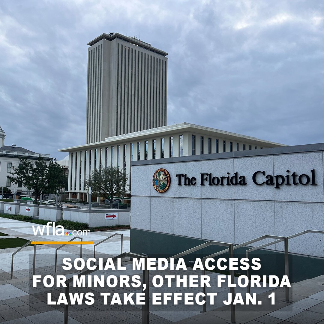 NEW FLORIDA LAWS: A new law that bars children under 14 from having social media accounts and requires age-verification for adult websites takes effect on Jan. 1. WHAT TO KNOW: bit.ly/4iurDOf