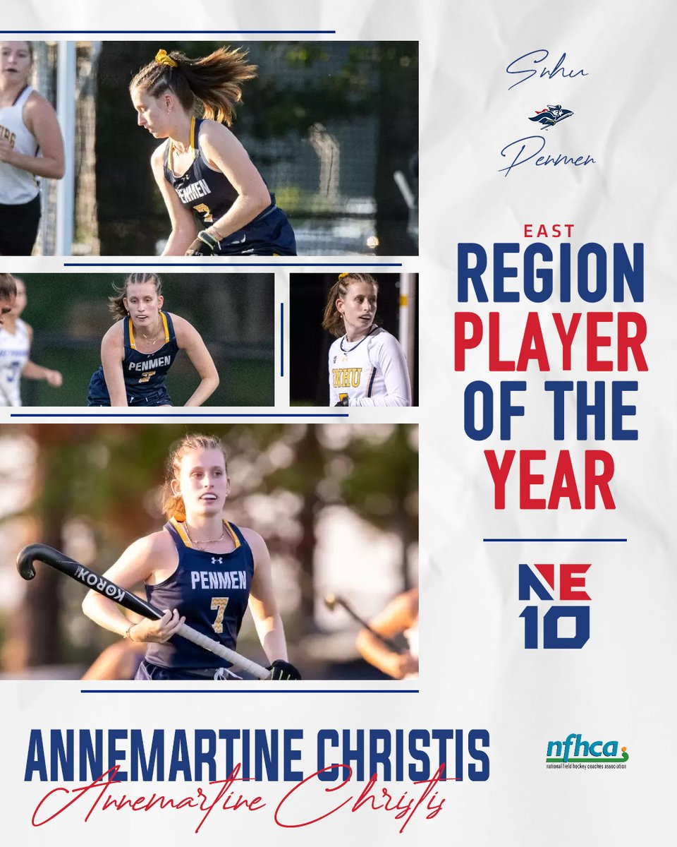 𝐏𝐋𝐀𝐘𝐄𝐑 𝐎𝐅 𝐓𝐇𝐄 𝐘𝐄𝐀𝐑 🥇

Nobody better in the East Region this fall! <a href="/snhupenmen/">SNHU Athletics</a> senior Annemartine Christis takes home <a href="/NFHCA/">NFHCA</a> Region Player of the Year after leading the nation in scoring in 2024.

#NE10EMBRACE I #NCAAD2 I #D2FH