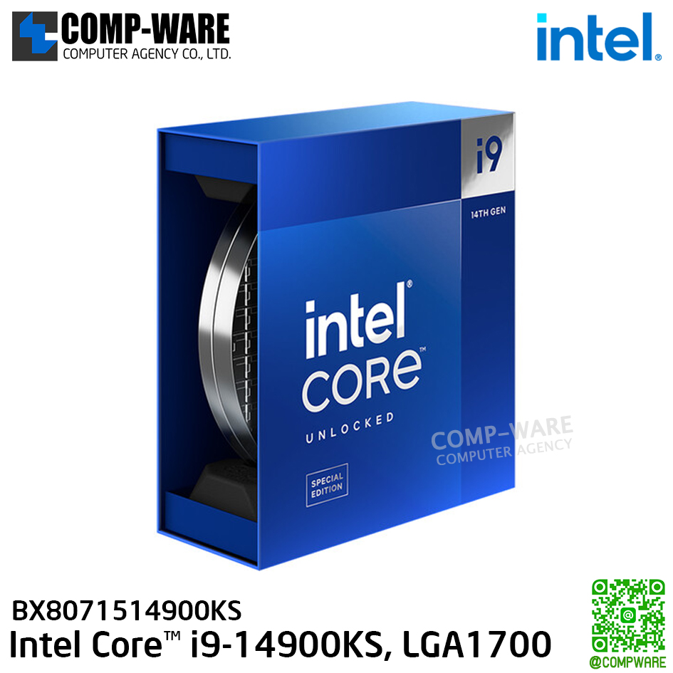 compware's tweet image. CPU BX8071514900KS Intel Core™ i9-14900KS Desktop Processor 24 cores (8 P-cores + 16 E-cores) 36M Cache, up to 5.8 GHz (LGA1700) - 3Y Warranty
---
☛ Line : @compware
☛ E-mail : contact@compware-agency.com
☛ TEL: 081-875-2497
#compware #compwarecomputer