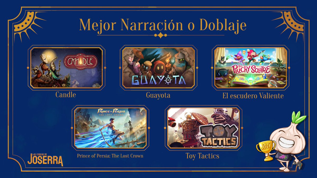 Joserra y sus Cosicas 🍇 (@joserragaming) on Twitter photo Mejor Narración o Doblaje con:
- <a href="/TekuStudios/">Teku Studios</a>
- <a href="/GracMolina/">Graciela Molina</a>
- <a href="/apossf/">The Plucky Squire 📖 OUT NOW!</a>
- <a href="/princeofpersia/">Prince of Persia™</a>
- <a href="/ClaudioSensasao/">Claudio Serrano M.</a> Mejor Narración o Doblaje con:
- <a href="/TekuStudios/">Teku Studios</a>
- <a href="/GracMolina/">Graciela Molina</a>
- <a href="/apossf/">The Plucky Squire 📖 OUT NOW!</a>
- <a href="/princeofpersia/">Prince of Persia™</a>
- <a href="/ClaudioSensasao/">Claudio Serrano M.</a>
