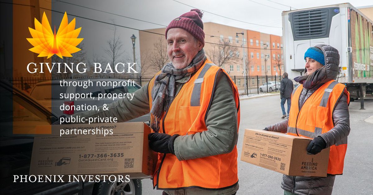 PhxInvestors's tweet photo. Phoenix Investors provide opportunities to transform #communities through:
🟠 #Nonprofit support
🟠 Property #donation
🟠 Public-private #partnerships
Learn more about how Phoenix gives back:
🔗 https://t.co/44dVfufK3d
#PhoenixInvestors #PhoenixConstruction #Industrial https://t.co/nVl2lXZZtD