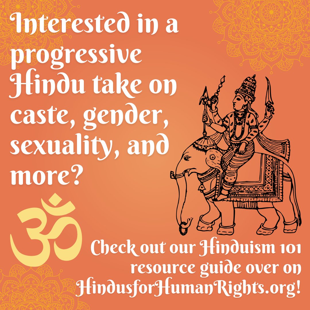 Our #Hinduism101 resource guide is LIVE! 🕉️ Explore several topics related to #ProgressiveHinduism, from sacred texts to resisting caste.

Our full guide is available under the 'Hinduism 101' dropdown on our website, but for now, you can get started here: hindusforhumanrights.org/hinduismbasics
