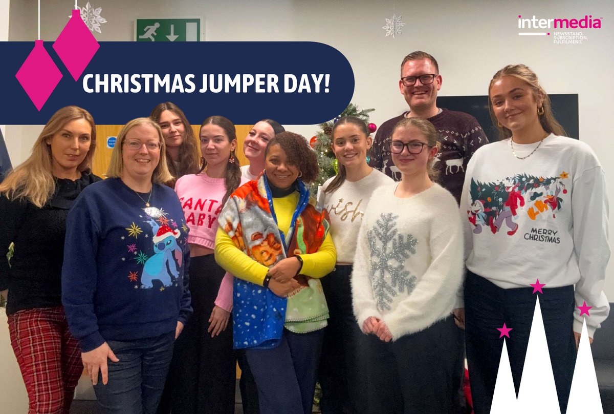 Sprinkling some festive cheer and creativity into our workday with Christmas jumpers at Intermedia! 🎁✨ 

#MerryAndBright #IntermediaHolidays #JumpIntoTheSeason