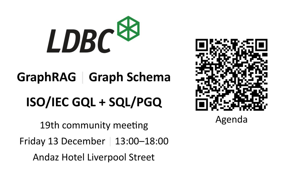 GraphCouncil's tweet image. We are hosting a half-day LDBC user meeting after Connected Data London #cdl24

See the agenda at:
ldbcouncil.org/event/nineteen…
