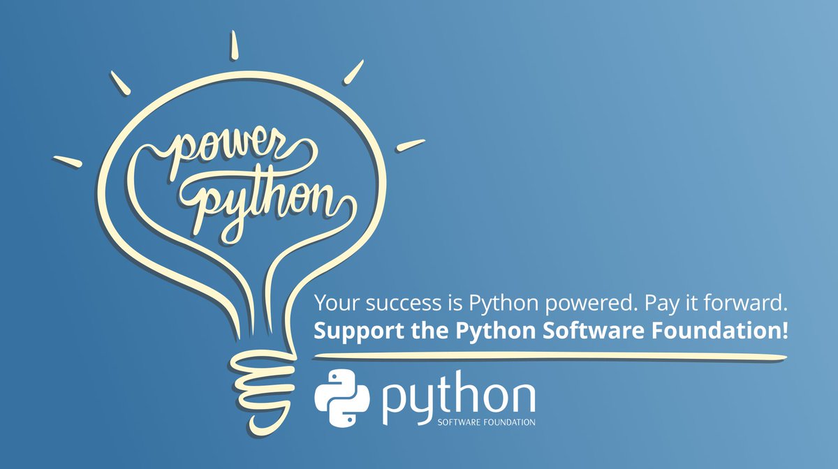 ThePSF's tweet photo. 💙🐍💛❓
Do you love #Python? One way to show your support is to give to the PSF during our annual fundraiser: https://t.co/dqzhw2lz6H

We're a tiny but mighty team here at the PSF, and every single gift makes a difference to #PowerPython and its community! https://t.co/nhyBNssfzl