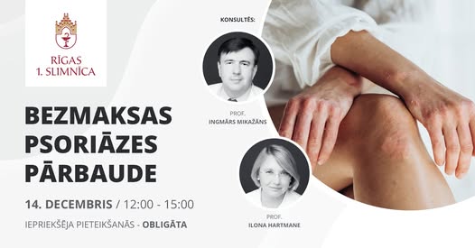 “Pilnībā izārstēt psoriāzi nav iespējams, bet svarīgi ir iemācīties ar to sadzīvot. Nekontrolēta psoriāze var pasliktināties un palielināt citu saslimšanu risku,” uzsver  prof. Ingmārs Mikažāns, aicinot uz bezmaksas psoriāzes pārbaudi sestdien, 14. decembrī no plkst. 12:00-15:00