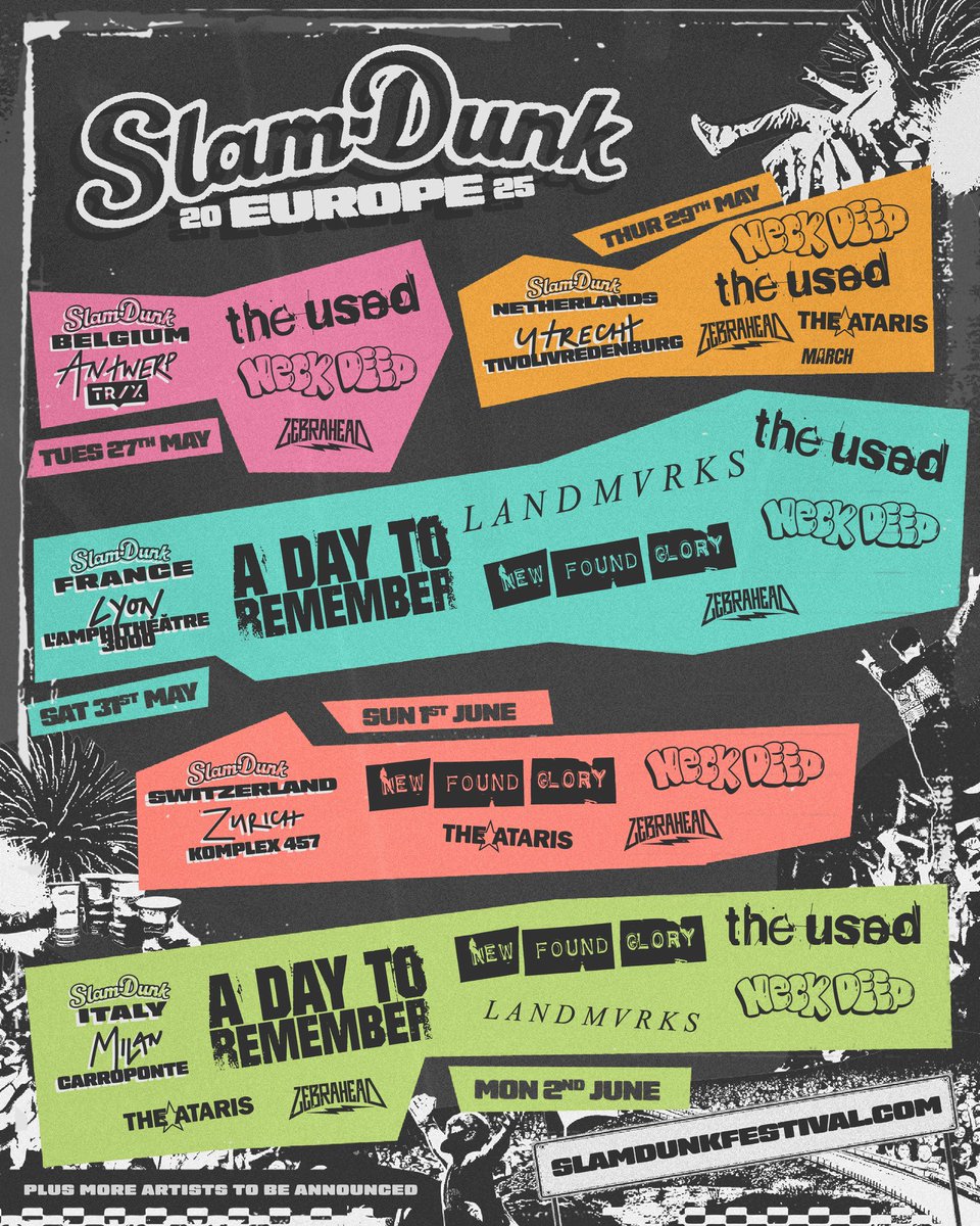 WeAreTheUsed's tweet photo. Added some EU with @SlamDunkMusic 🤘🏽
At these shows we will be playing songs from the first 3 albums 

EU Tickets on sale 1pm GMT / 2pm CET Friday 13th December
London Tickets on sale 10am GMT (Pre-Sale this morning sold out very quickly)

https://t.co/2EmKk48vve ❤️ https://t.co/xs0bZHQuaa