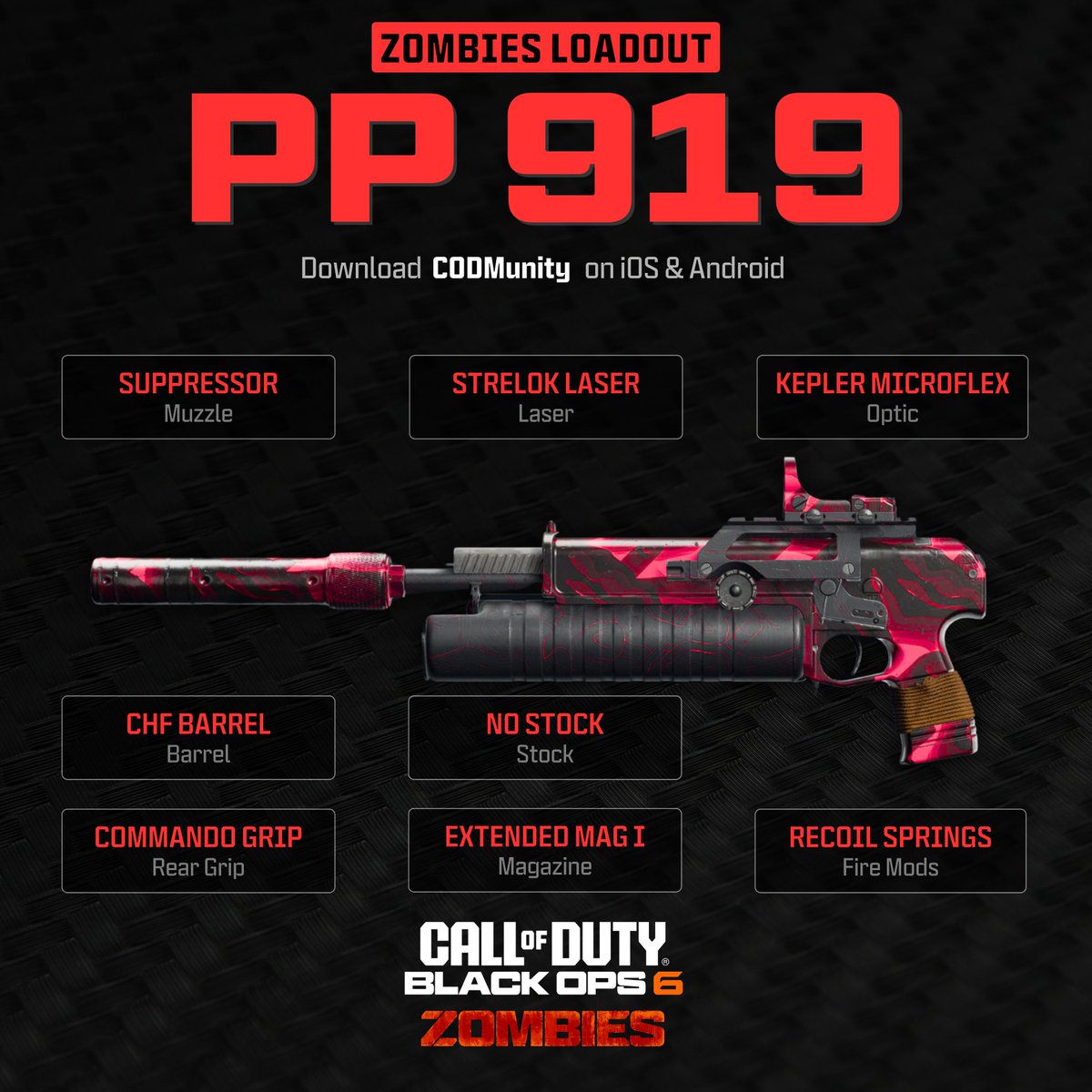 ‼️ BEST PP 919 LOADOUTS - EASIEST TO USE SMG‼️

🟠 BO6 Multiplayer.
🔴 BO6 Zombies.
🔵 Warzone.