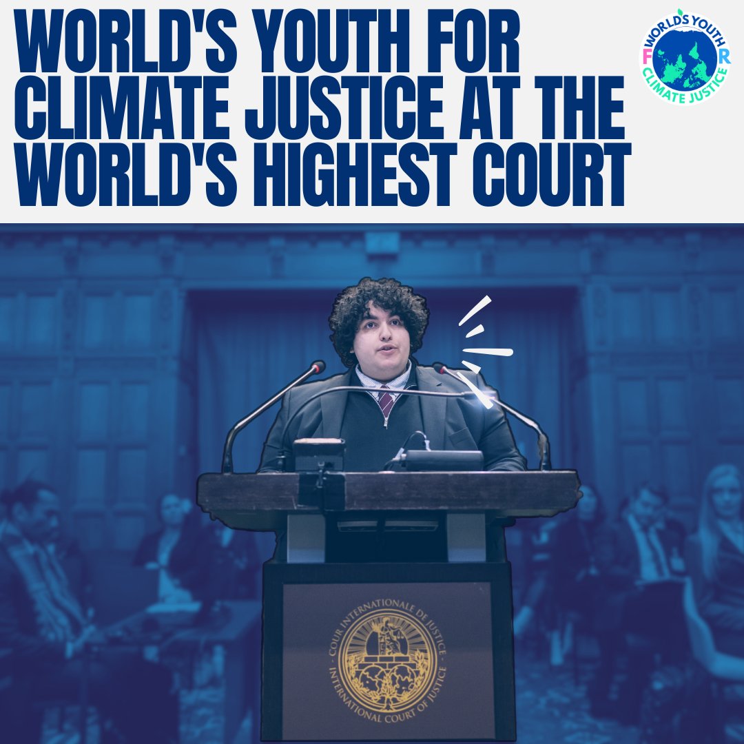 WYCJ's Mert Kumru spoke during the ICJ climate justice hearings!

Joining the Dutch delegation, Mert used this opportunity to speak about a.o. rights of future generations &amp; children and the importance of including youth in decision-making.

Watch now: webtv.un.org/en/asset/k1m/k…