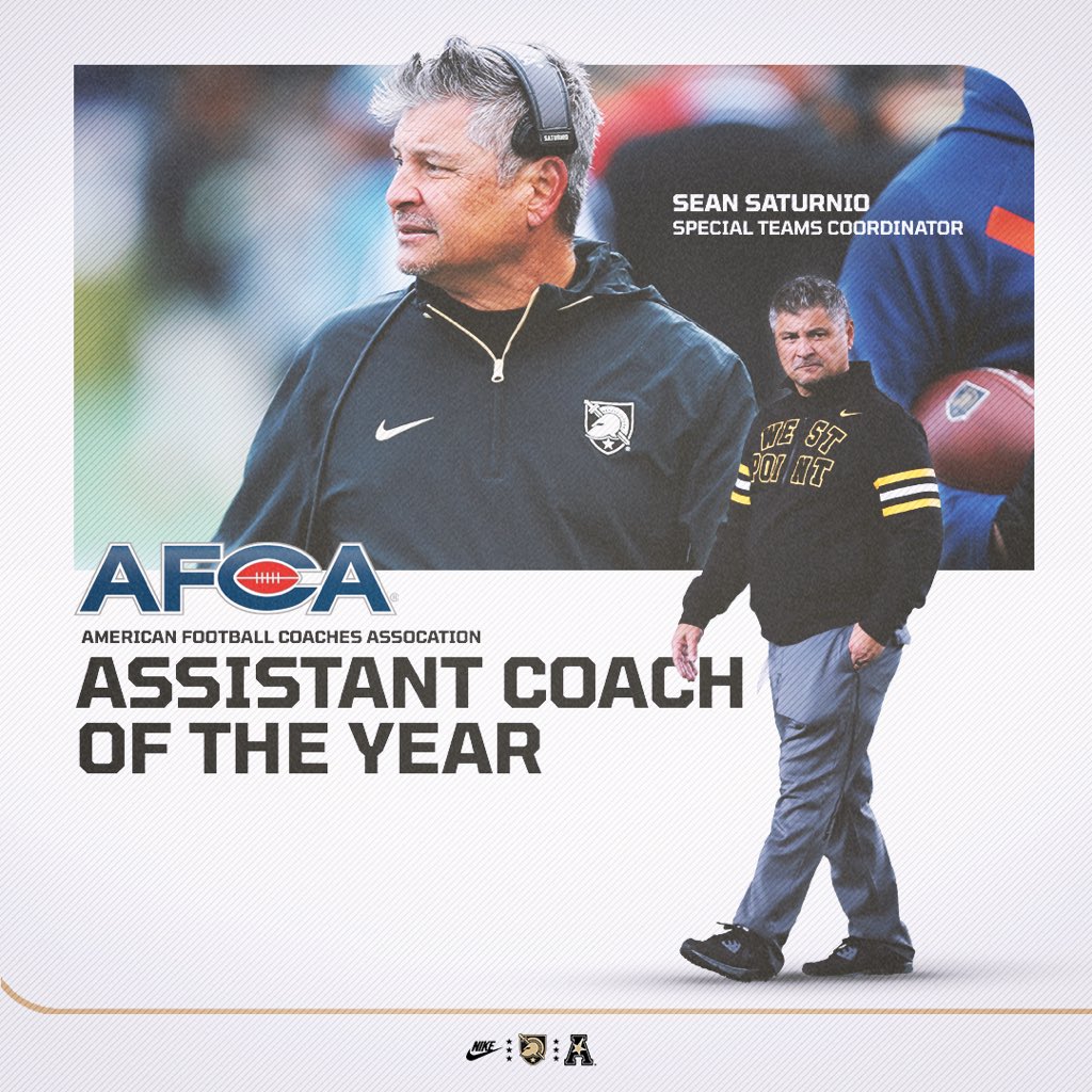 Congrats <a href="/CoachSaturnio/">Sean Saturnio</a> 👏👏👏

Saturnio named <a href="/WeAreAFCA/">AFCA</a> Assistant Coach of the Year!

➡️ goarmywestpoint.com/news/2024/12/1…