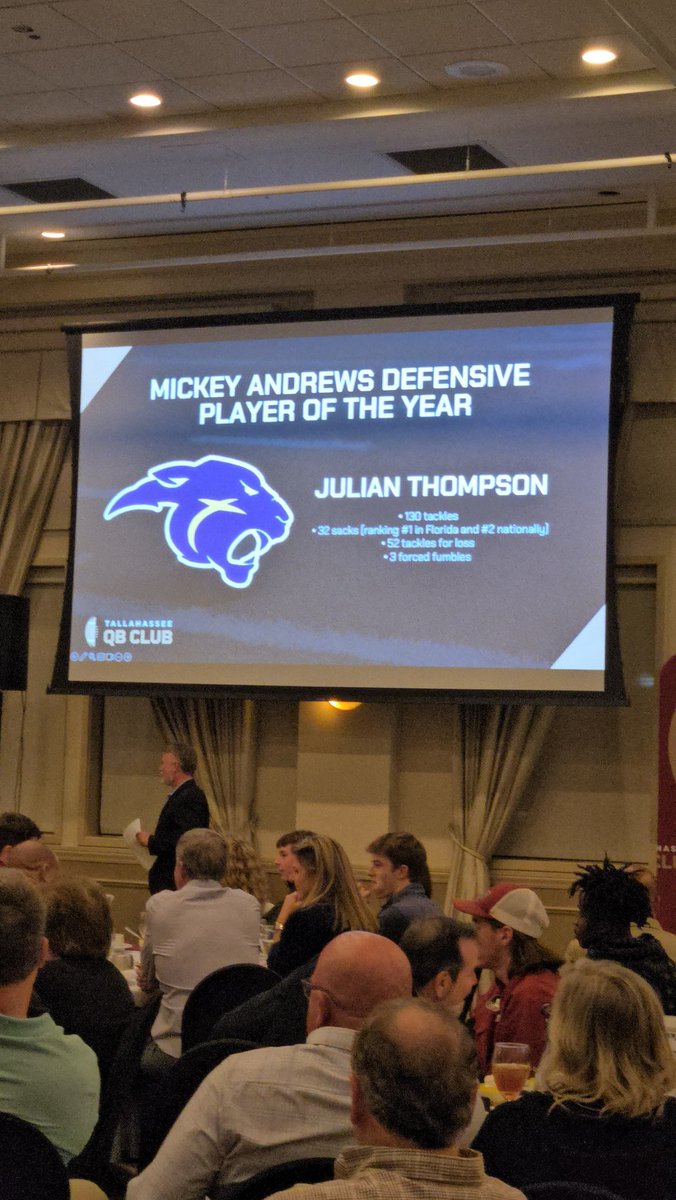 Julian Thompson (@juthompson2025) on Twitter photo Congratulations <a href="/HCWillieSimmons/">Coach Willie Simmons</a> Bring some of your Tallahassee Boys down there with you! I'm Ready Coach! <a href="/FIUFootball/">FIU Football</a>
Julian Thompson
LB/OLB/ATH
6'2 205
Mickey Andrews Defensive Player of the Year!
STATS:
130 Tackles
32 Sacks
52 Tackles for Loss
3 Forced Fumbles Congratulations <a href="/HCWillieSimmons/">Coach Willie Simmons</a> Bring some of your Tallahassee Boys down there with you! I'm Ready Coach! <a href="/FIUFootball/">FIU Football</a>
Julian Thompson
LB/OLB/ATH
6'2 205
Mickey Andrews Defensive Player of the Year!
STATS:
130 Tackles
32 Sacks
52 Tackles for Loss
3 Forced Fumbles