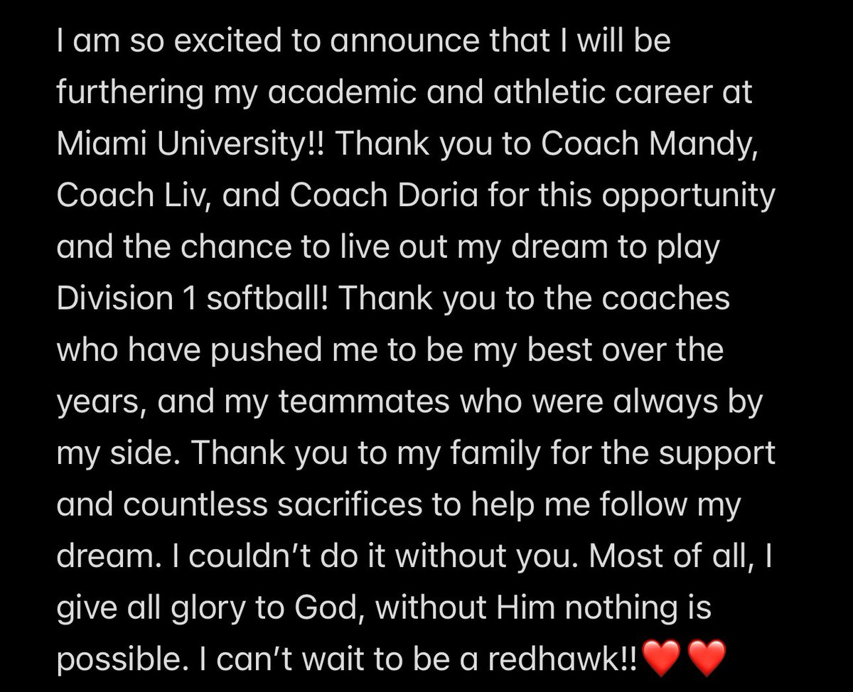 Leila Mathis (@leilamathis14) on Twitter photo So excited for the next 4!!❤️❤️ <a href="/MiamiOH_SB/">Miami Softball</a> <a href="/mandygardner24/">Mandy Gardner-Colegate</a> <a href="/livforshey/">Livi Forshey</a> <a href="/Coach_Doria/">Emerald</a> So excited for the next 4!!❤️❤️ <a href="/MiamiOH_SB/">Miami Softball</a> <a href="/mandygardner24/">Mandy Gardner-Colegate</a> <a href="/livforshey/">Livi Forshey</a> <a href="/Coach_Doria/">Emerald</a>