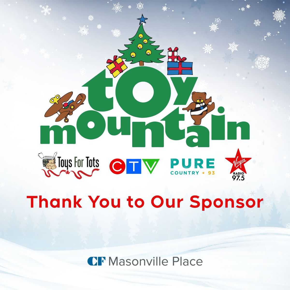 CTVLondon's tweet photo. Help us make sure every child has something to open this Christmas! ๐
๐งธ๐๐
Drop off a new, unwrapped toy into the box near Santa's set-up at #CFMasonville to help us build a #ToyMountain for @Toys4TotsCanada! ๐ซถ๐๐
โจ
More info at https://t.co/FHZqmLm9gV! https://t.co/K8wtcozGmJ