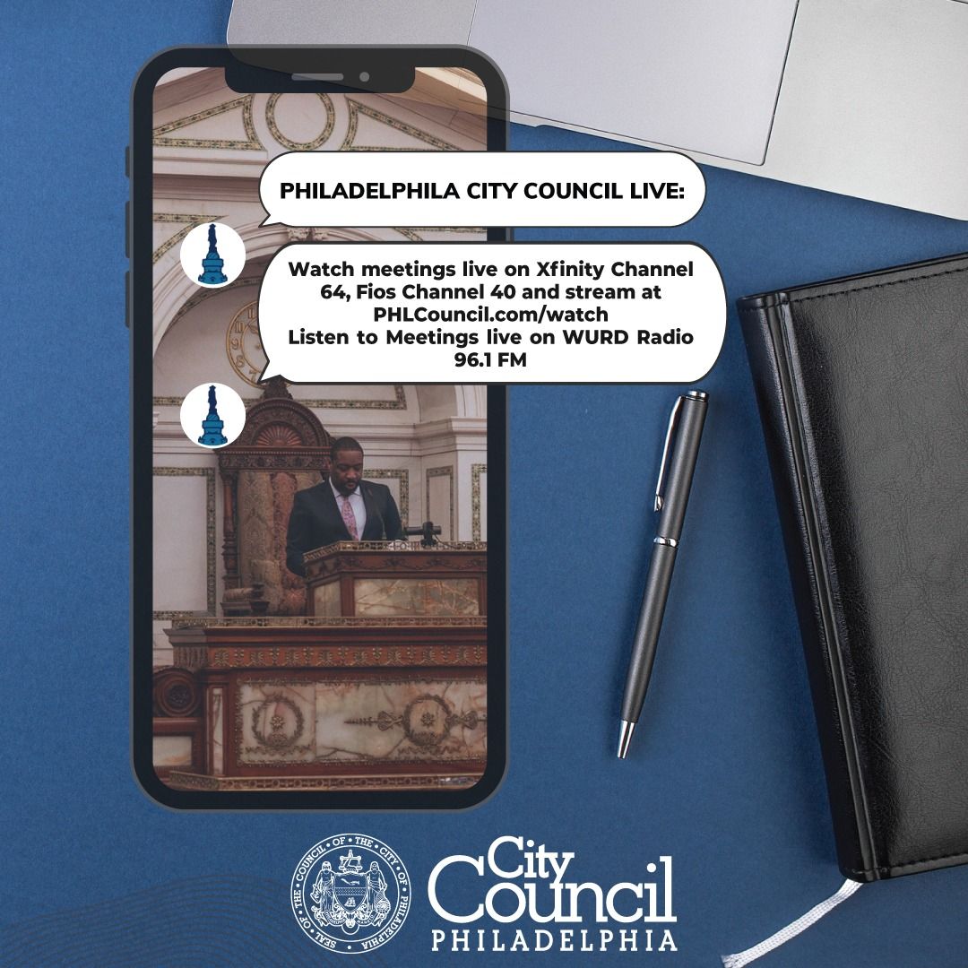 PHLCouncil's tweet photo. #PHLCouncil ‘s Stated Meeting will begin soon. Watch on Xfinity 64/Fios 40/Stream: https://t.co/Dkve39y7LN https://t.co/Q85EeQlYzH