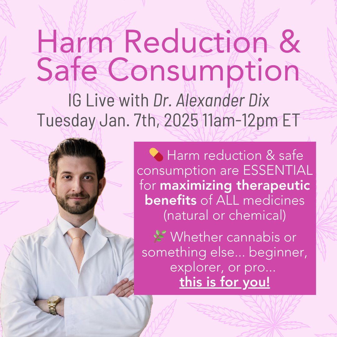 iamdrdix's tweet photo. Tune in January 7 as @bright_ages_  and I discuss safe consumption of medicine, focusing on cannabis (regulated and unregulated). 🍃✨

Learn how to critically evaluate the products you’re getting and why it’s important! 🕵️‍♂️👩‍⚕️

Follow us and tune in: https://t.co/vcv63RUoem https://t.co/y6HCYVGSBA
