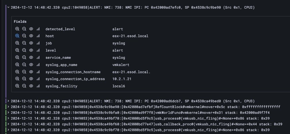 esodesod's tweet photo. @lamw Only lab upgrade (for now), but ESXi 8U3c booted fine, migrated a few VMs over (to continue cluster upgrade), and got a NMI after a few VMs was migrated over to the newly upgraded host (guess a PSOD, but do not have KVM access on this baby). Latest from syslog before NMI: https://t.co/sZr6wqra0G