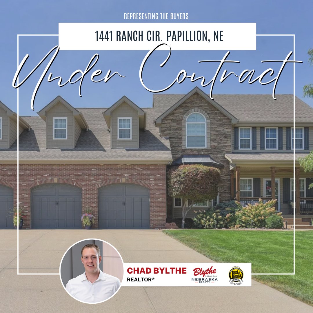 theblytheteam's tweet photo. Opening doors to new possibilities! 🏡✨ Congratulations to Chad on helping his clients' find their perfect home.  🔑💫 

#Congratulations
#UnderContract
#ChadBlytheRealtor
#blytherealestateteam
#nebraskarealty https://t.co/phaxQGaxBb