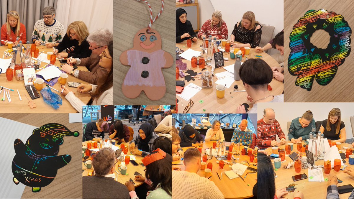 HealthInnovWM's tweet photo. We had a very festive face to face HIWM team meeting yesterday! As well as our usual organisational update, Christmas jumpers were worn, mince pies were eaten and there was some very creative crafting - scroll through the photos to see!

#ChristmasJumperDay https://t.co/TSuag6dyMn
