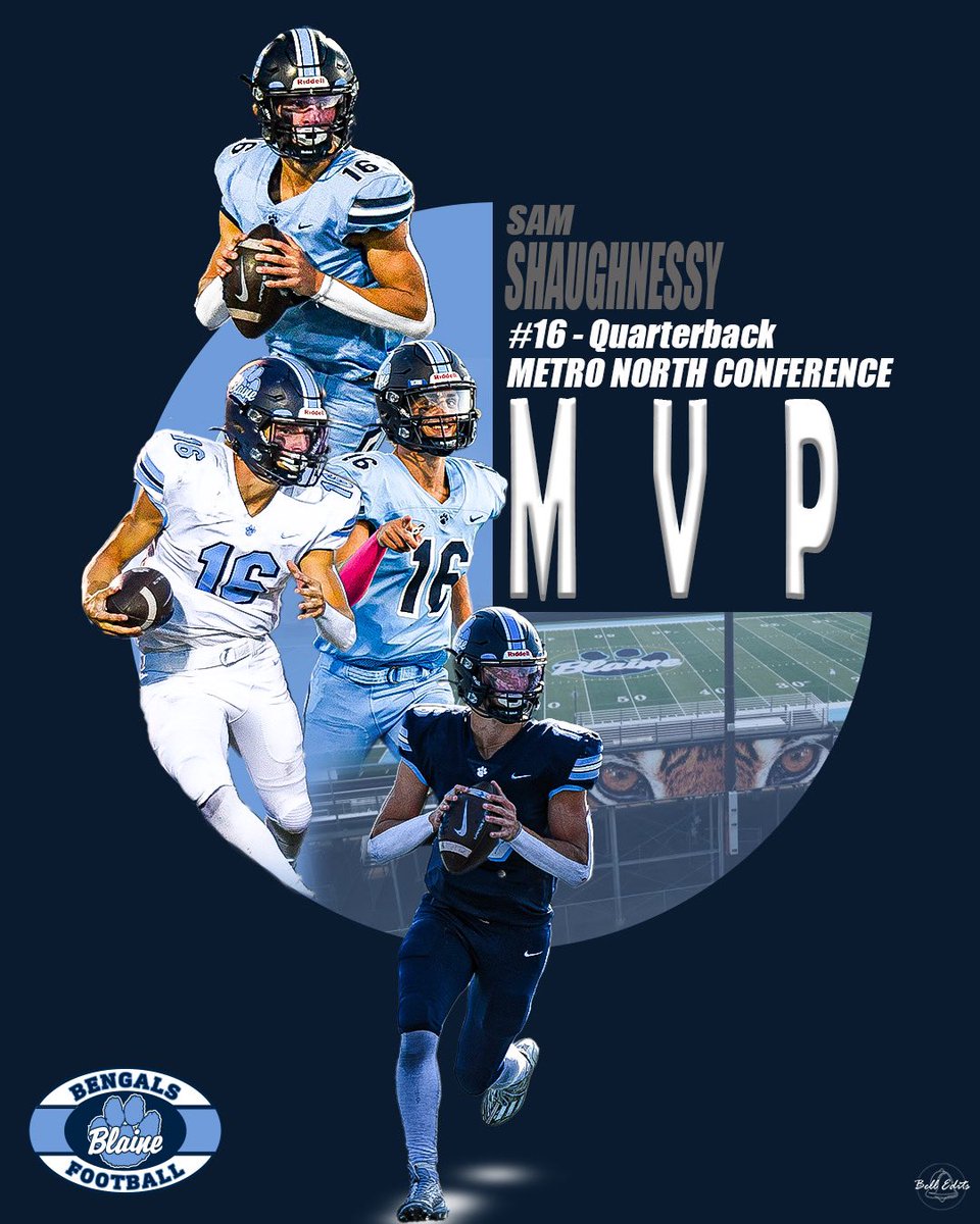 Join us in congratulating Sr. QB &amp; Captain Sam Shaughnessy who was named the Metro North Conference MVP. The Metro North is home of the past three 6A State Champions. Very proud of all your accomplishments, Sam!