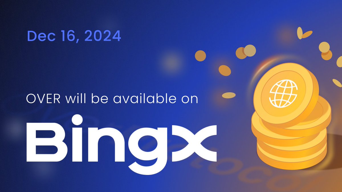 overprotocol's tweet image. The OVER token will soon be available for trading on @BingXOfficial

Elevate your trading experience—download the BingX exchange today! bingx.com