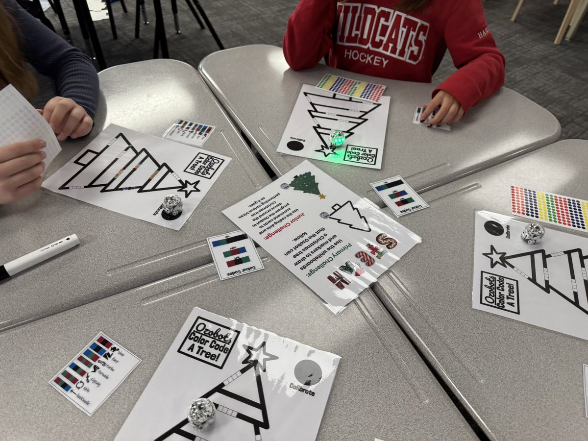 AnitaBaudoux's tweet image. Our Grade 6 students got creative with coding dots to decorate Ozobot trees! They programmed the Ozobots to move around the trees and perform cool tricks—blending holiday fun with #ocsbSTEAM learning. @StMonicaOCSB #ocsbScience #ocsbCoding