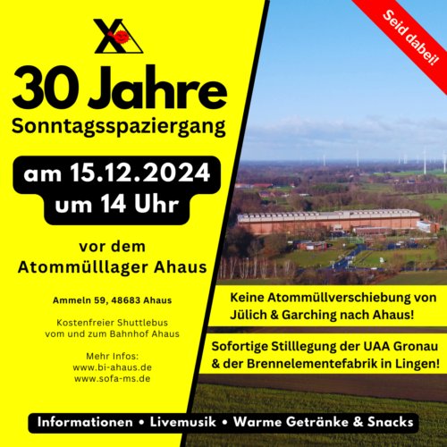 Am Sonntag gehen wir gemeinsam gegen die geplanten Castor-Transporte in #Ahaus auf die Straße. Nach dem Urteil des Oberverwaltungsgericht Münster sagen wir "jetzt erst recht".  Alle Infos findet ihr hier:
bund-nrw.de/termine/detail…